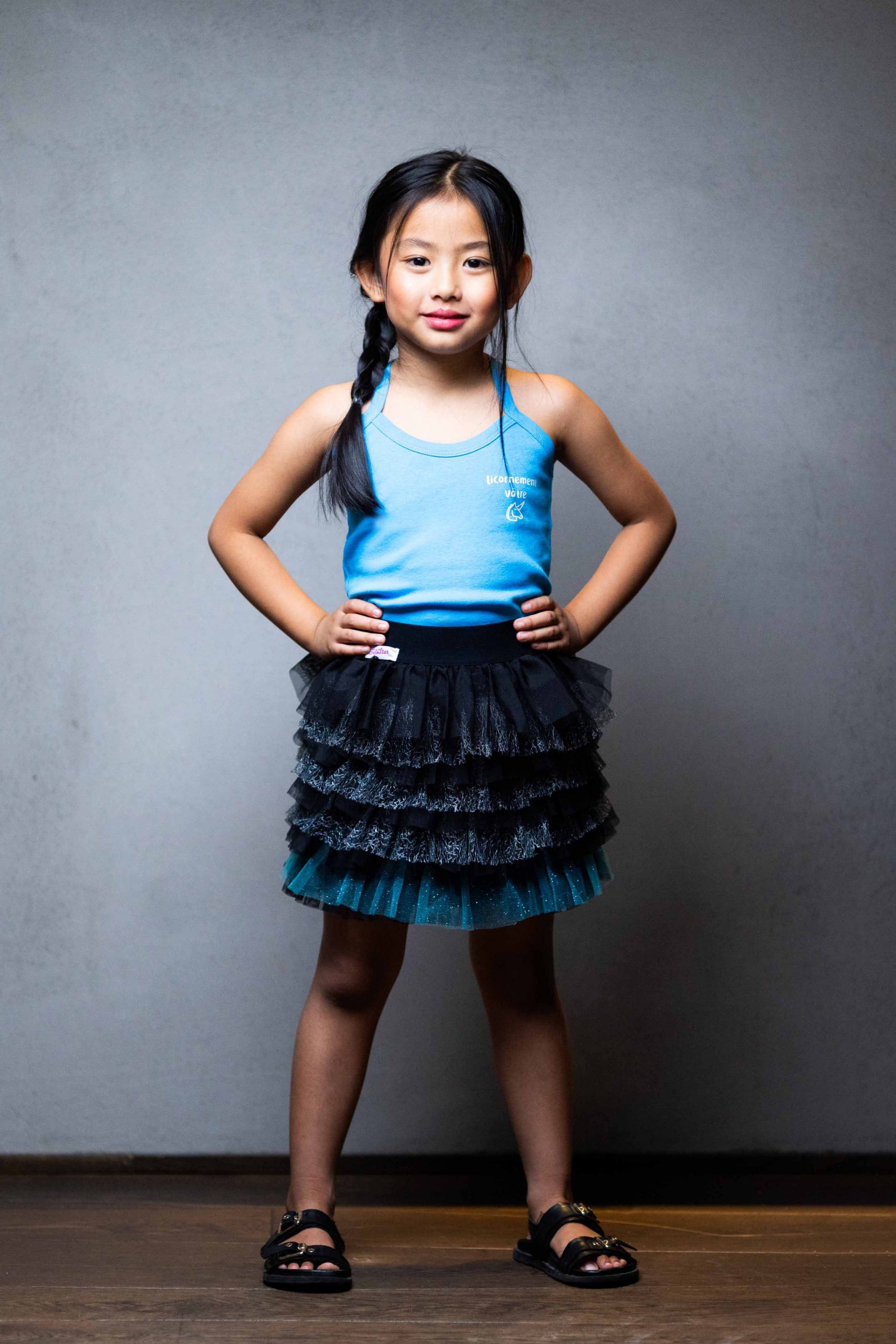 FifiStar - Jupe à volants turquoise - Mode Enfant - Vêtement Enfant Fille Artisanal - Made in France