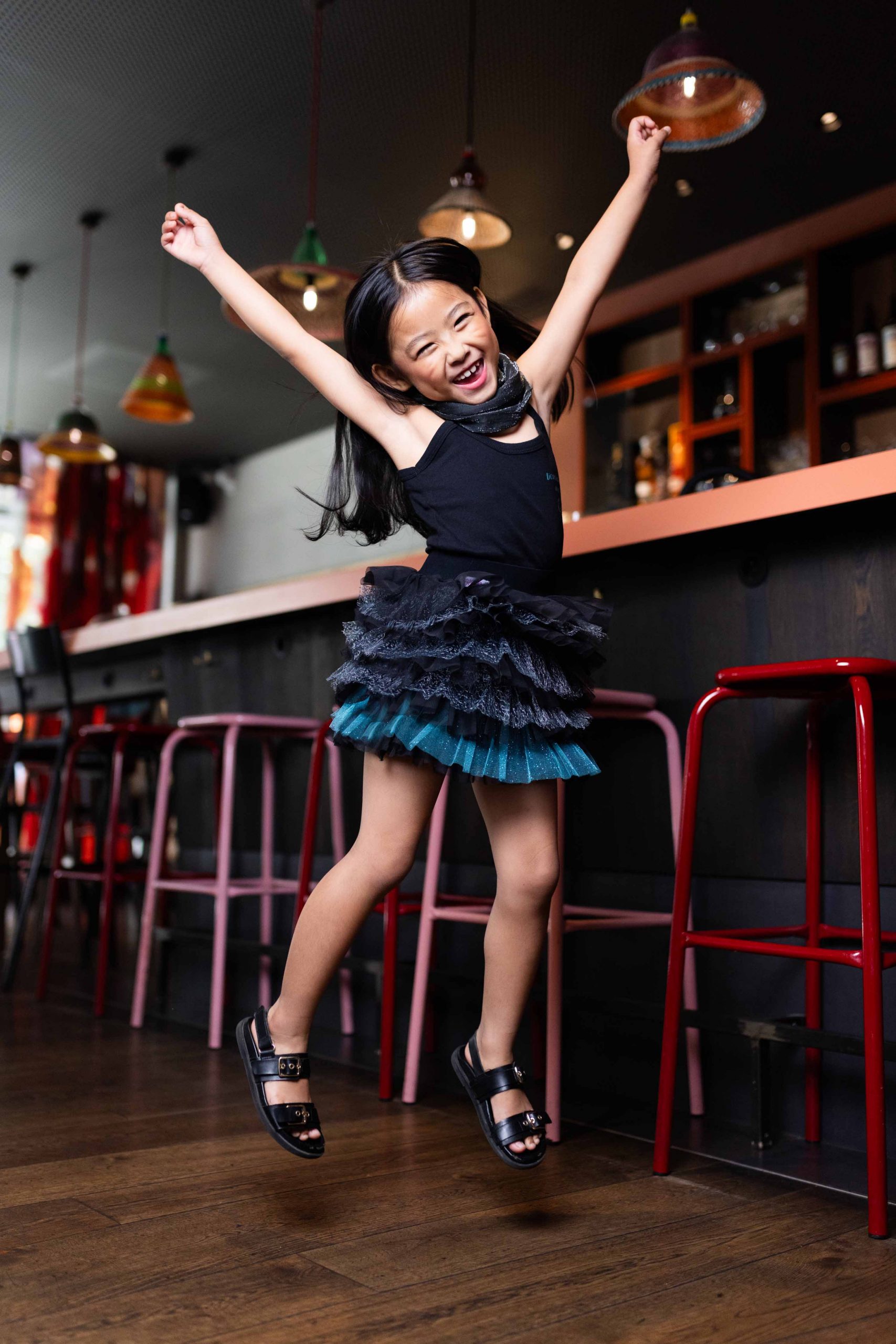 FifiStar - Jupe à volants turquoise - Mode Enfant - Vêtement Enfant Fille Artisanal - Made in France