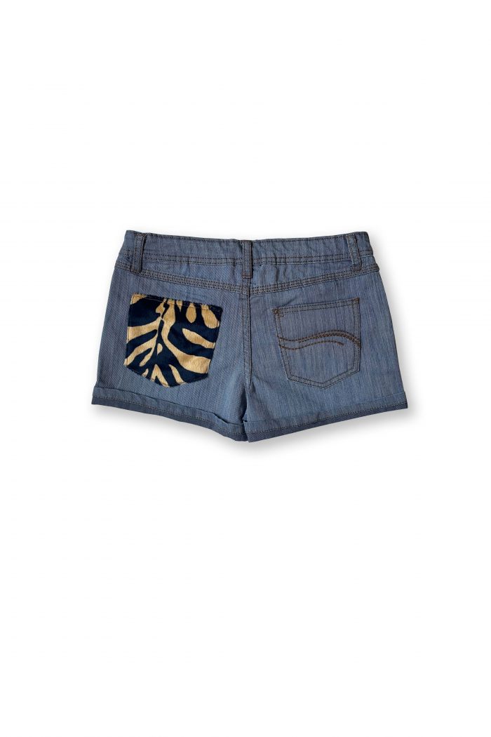 Short-enfant-fille-denim-leopard-verso
